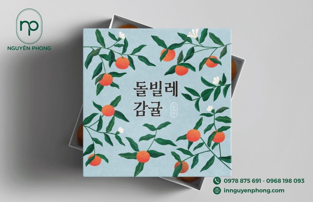 Thùng carton đựng quýt dạng âm dương